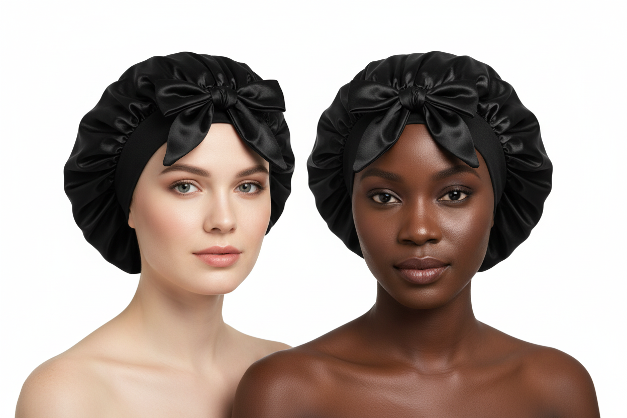 SATIN BONNET WITH TIE