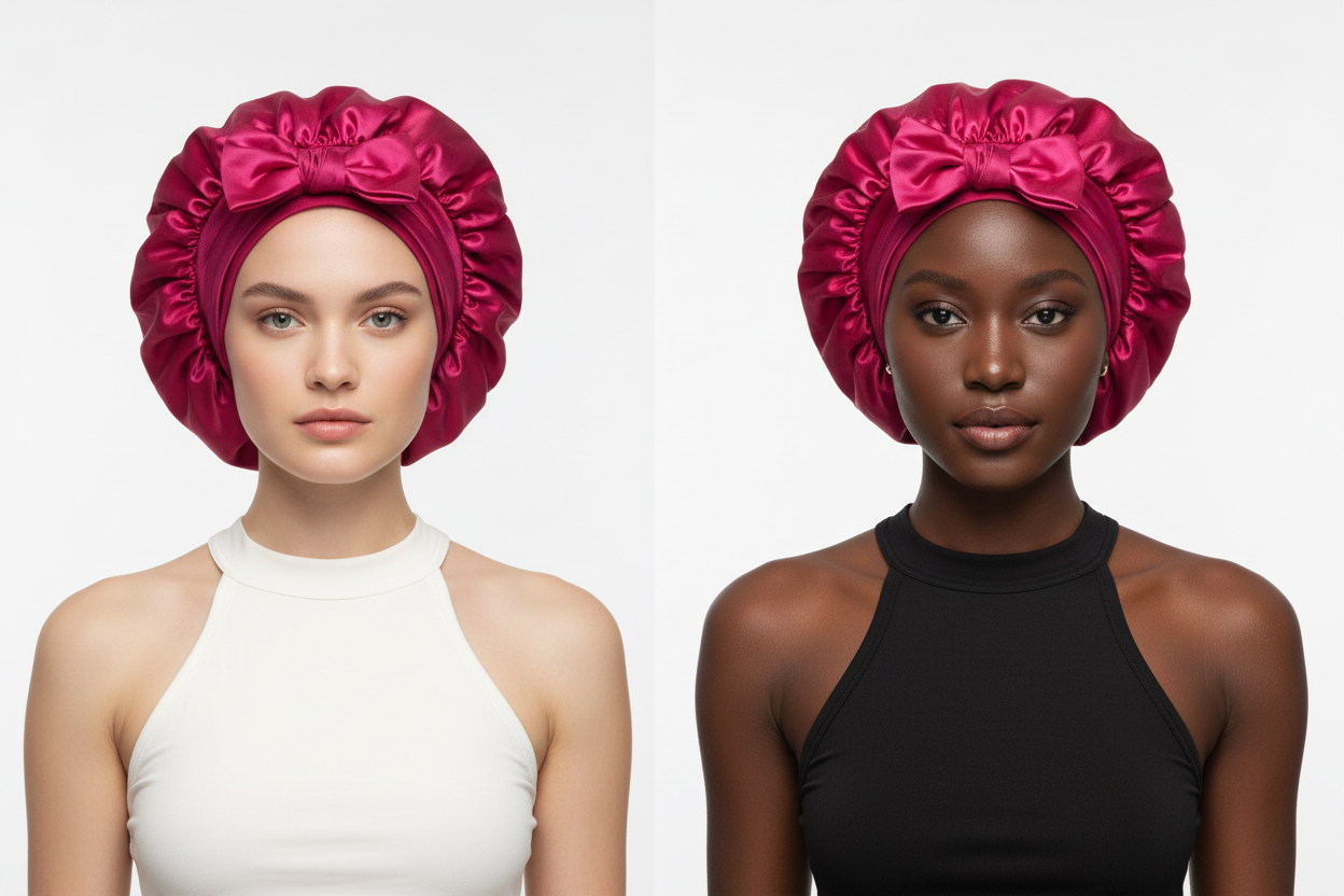 SATIN BONNET WITH TIE