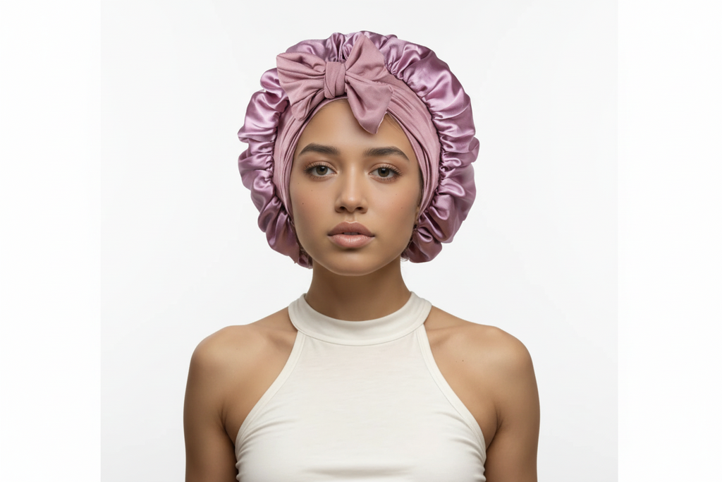 SATIN BONNET WITH TIE