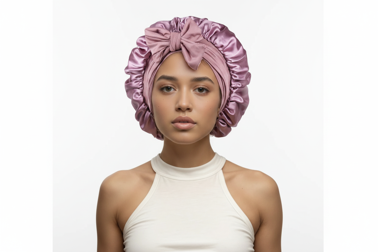 SATIN BONNET WITH TIE
