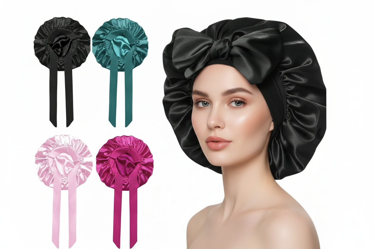 SATIN BONNET WITH TIE